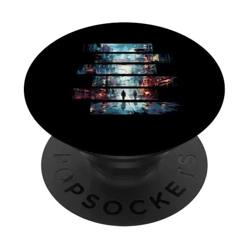 Vibrant Echoes: Stroll Through the Cyber City PopSockets