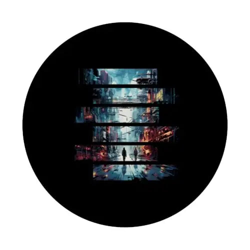 Vibrant Echoes: Stroll Through the Cyber City PopSockets