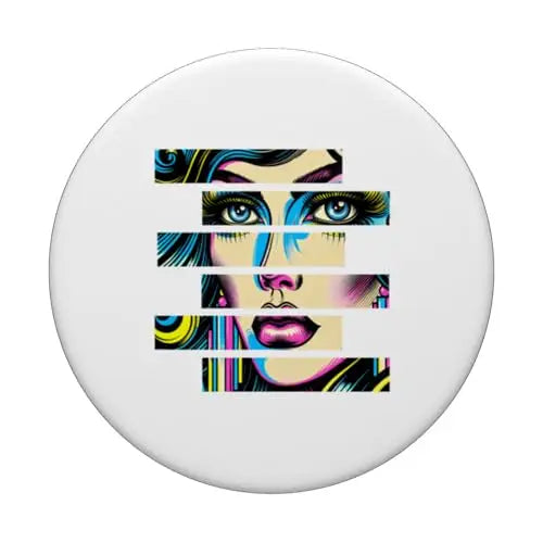 Vibrant Gaze: Fragmented Pop Beauty PopSockets Swappable
