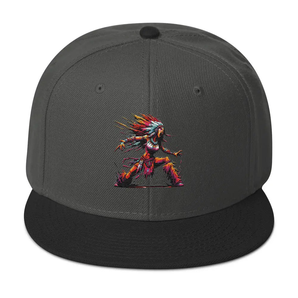 Vibrant Spirit Snapback Hat - Black / Charcoal gray