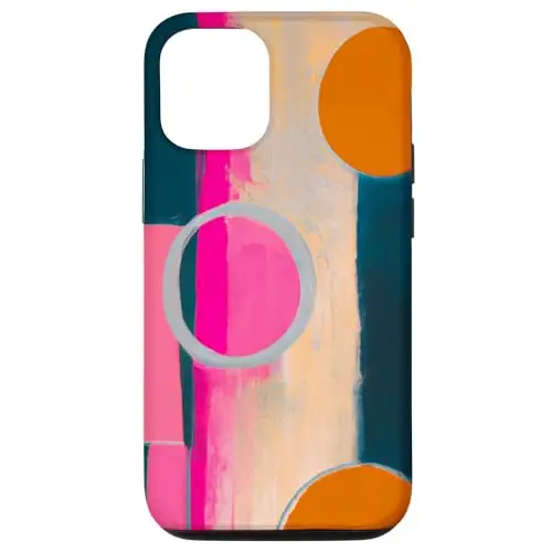 Vibrant Symphony: Abstract Harmony in Pink Orange and Blac