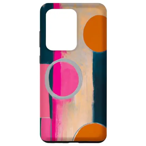Vibrant Symphony: Abstract Harmony in Pink Orange and Blac