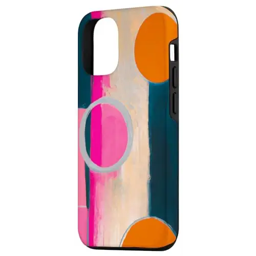 Vibrant Symphony: Abstract Harmony in Pink Orange and Blac