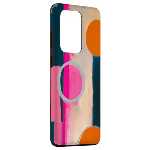 Vibrant Symphony: Abstract Harmony in Pink Orange and Blac