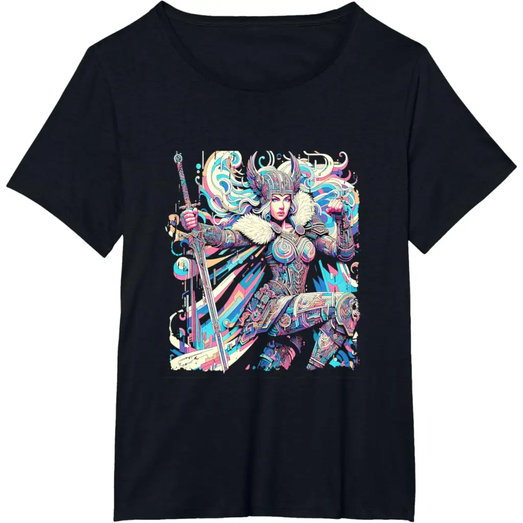 Vibrant Valkyrie Warrior Princess - Norse Mythology T-Shirt