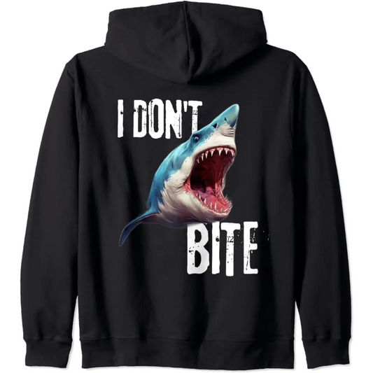 Vicious Shark I Don’t Bite Zip Hoodie - Adult Unisex