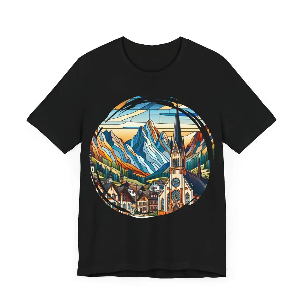 Village in the Mountainscape Jersey Short Sleeve Tee T Shirt