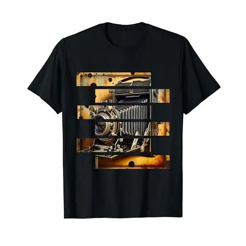 Vintage Elegance: Close Up of Classic Camera T Shirt Apparel