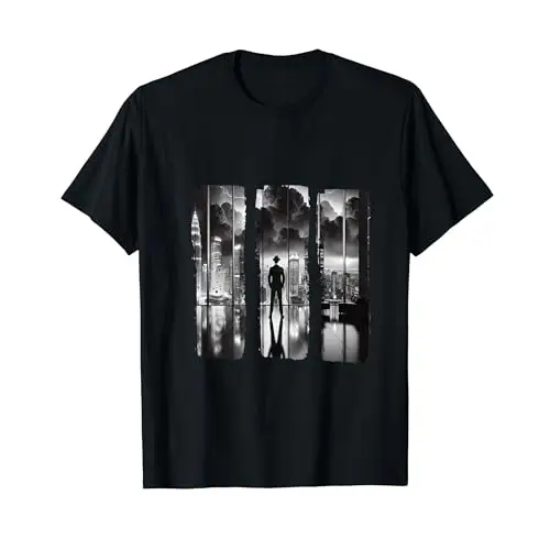 Vintage Noir City Reflections Meets Classic Urban Elegance