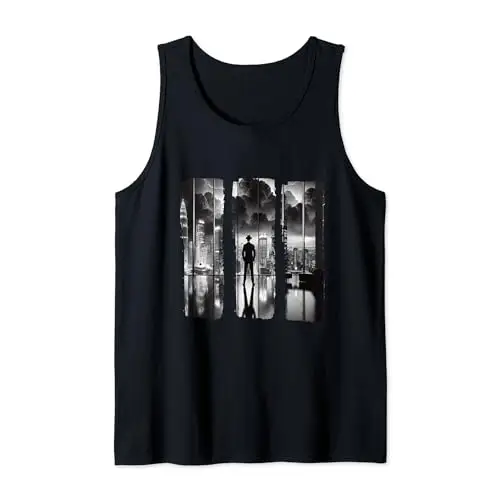 Vintage Noir City Reflections Meets Classic Urban Elegance