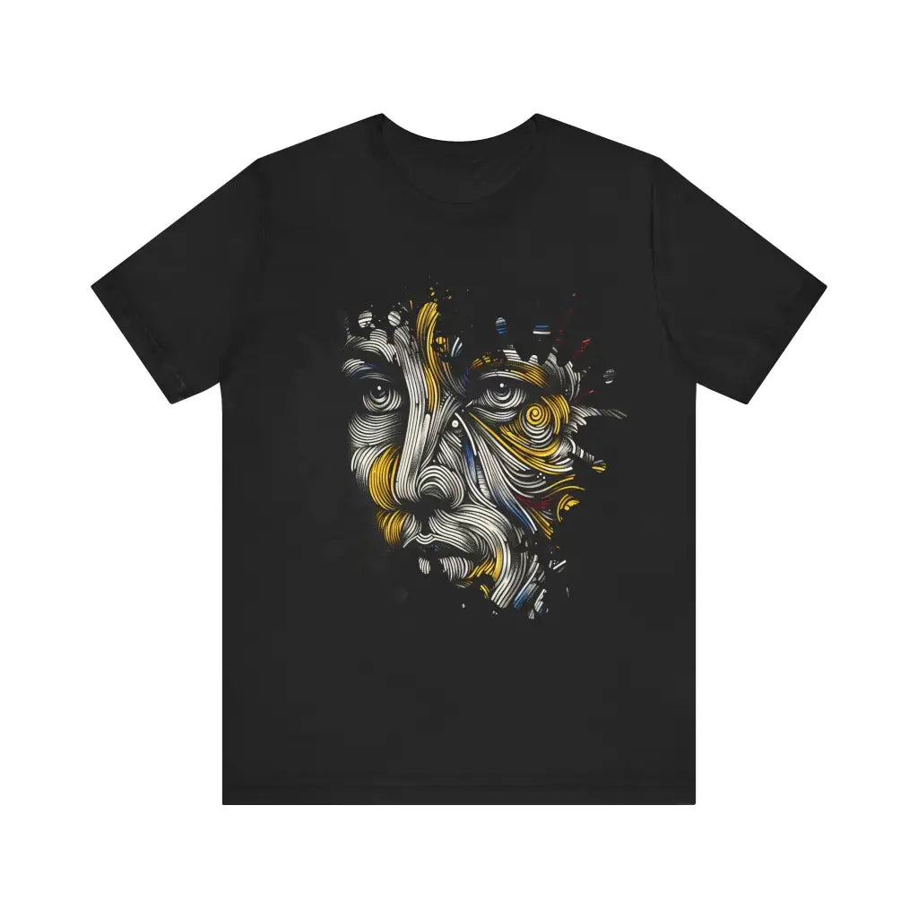 Visage in Swirls - Jersey Short Sleeve Tee - Black / S