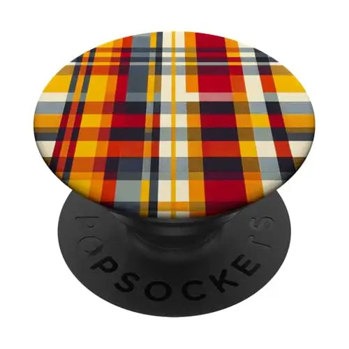 Warm Plaid Reverie: Autumn Tartan Vibe PopSockets Swappable