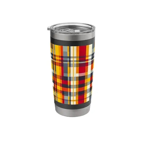 Warm Plaid Reverie: Autumn Tartan Vibe Stainless Steel