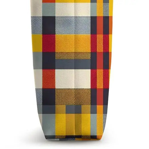 Warm Plaid Reverie: Autumn Tartan Vibe Tote Bag Apparel