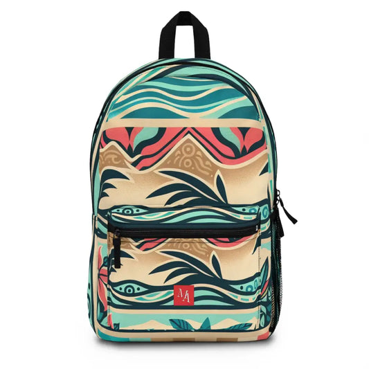 Waves and Botanical Patterns Backpack One size Bags