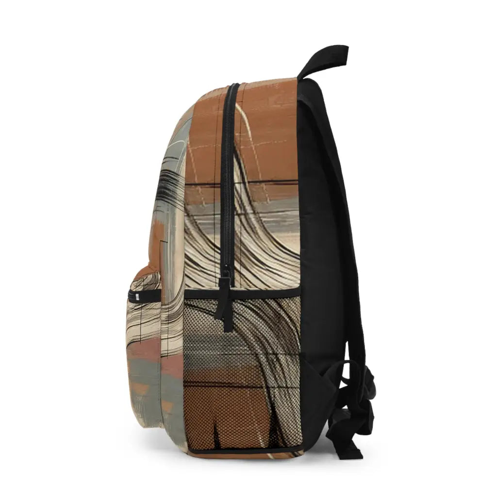 Waves of Abstract Brushstrokes Backpack One size Bags