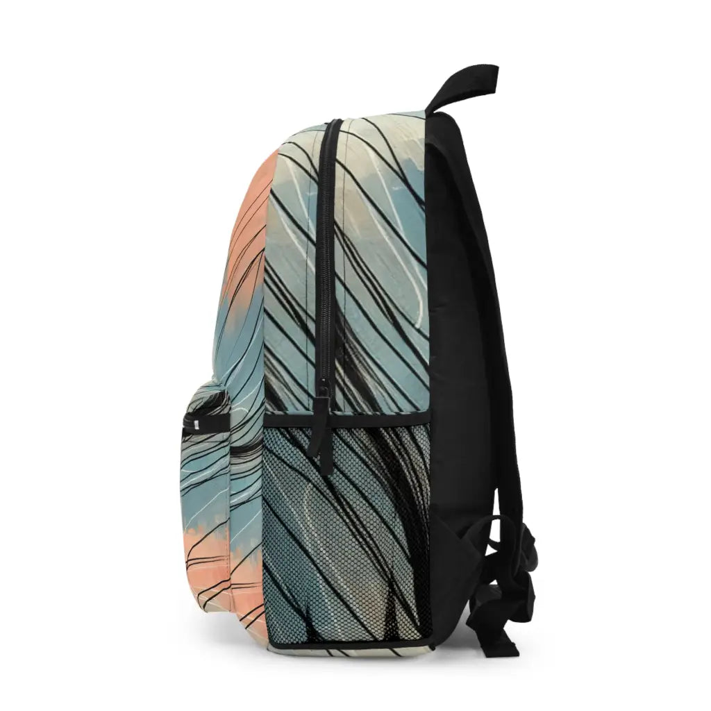 Waves of Color and Flowing Lines Backpack One size Bags