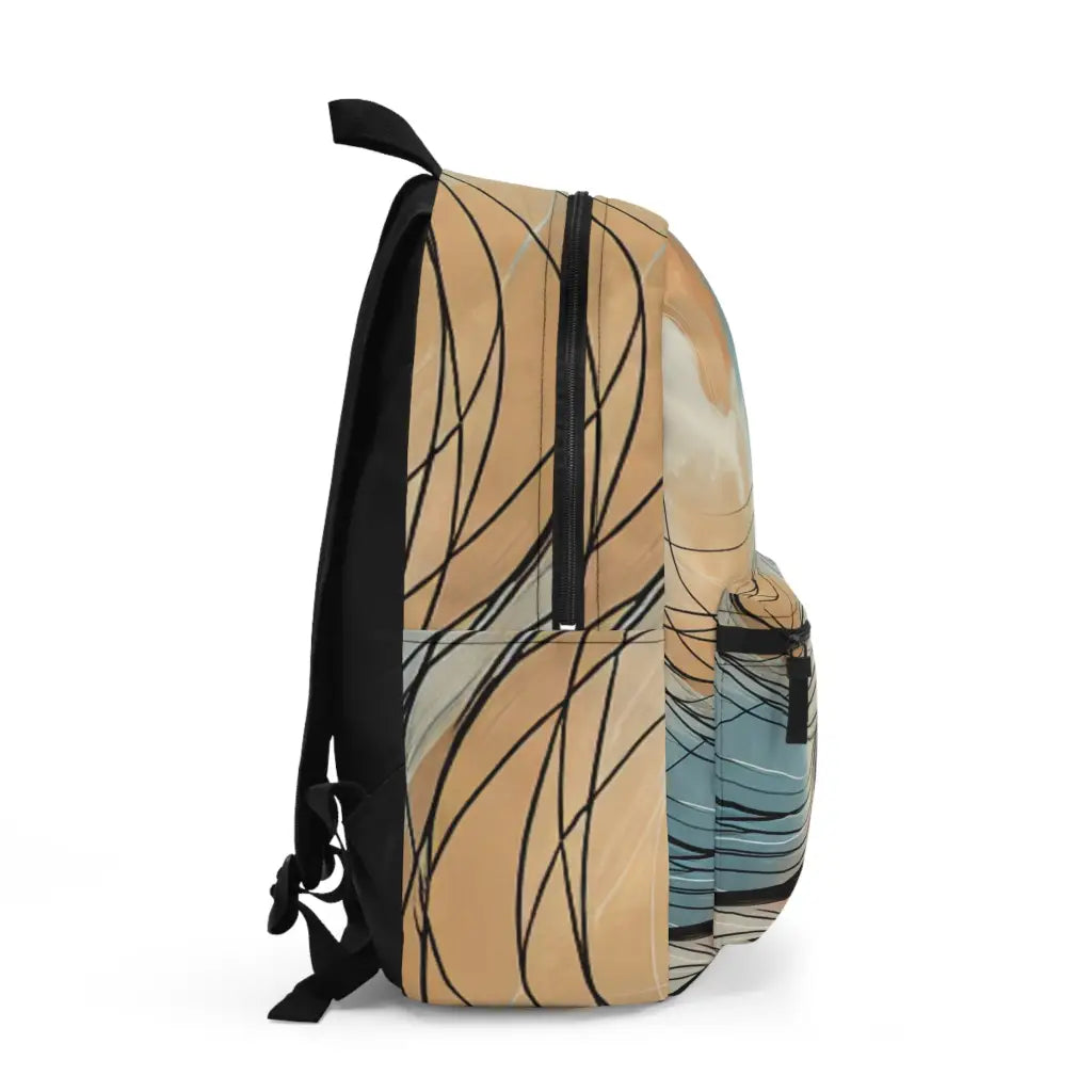 Waves of Color and Flowing Lines Backpack One size Bags