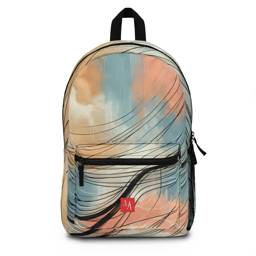 Waves of Color and Flowing Lines Backpack One size Bags