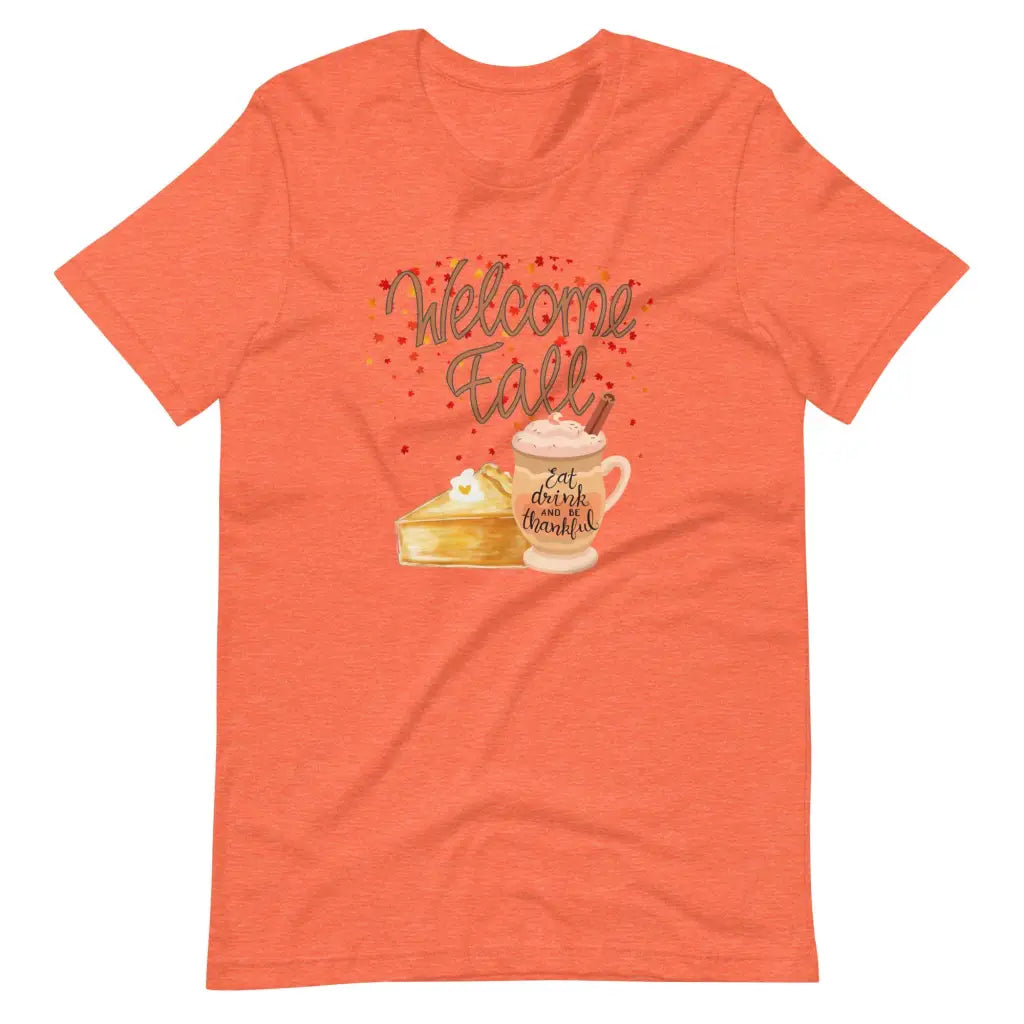 Welcome Fall t-shirt - Heather Orange / S - T-Shirt