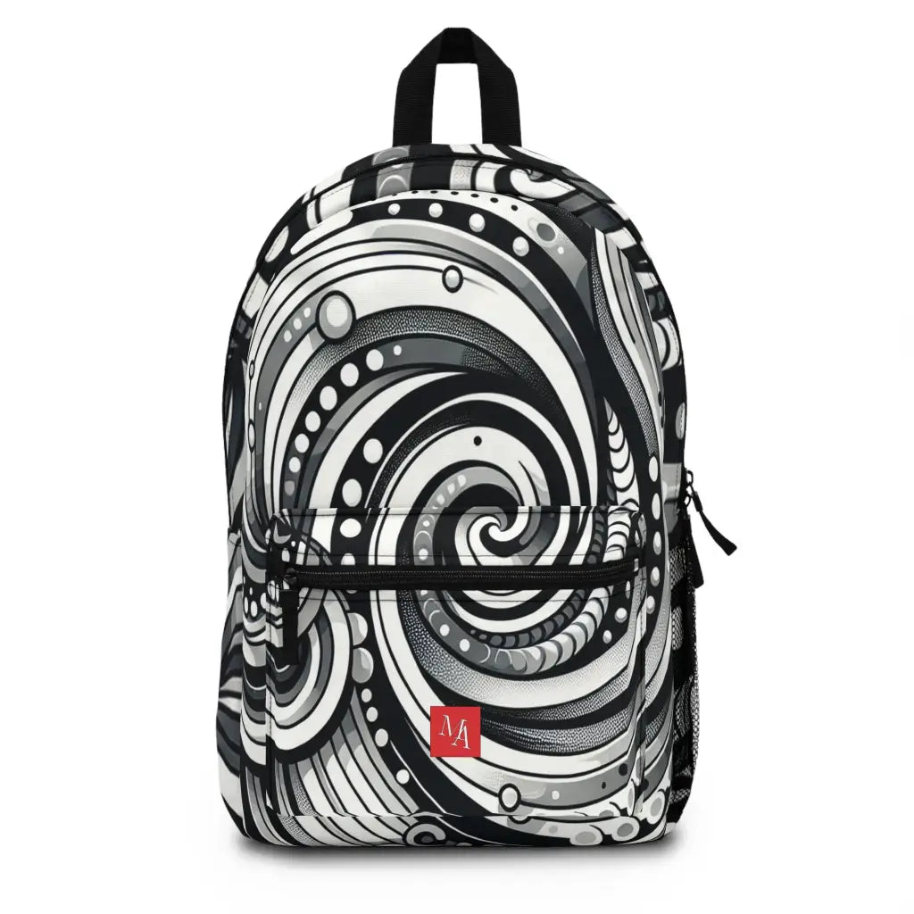 Whirling Patterns in Monochrome Backpack One size Bags