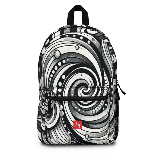 Whirling Patterns in Monochrome Backpack One size Bags