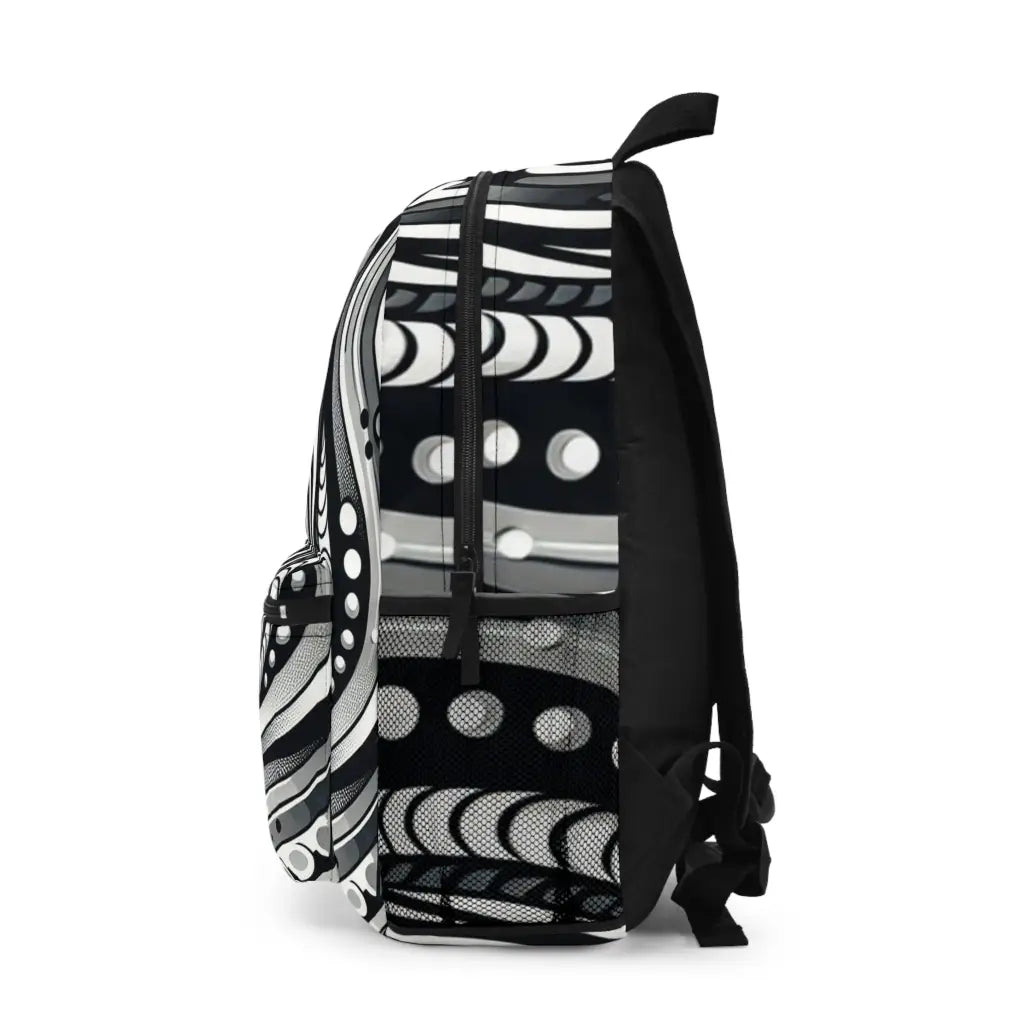 Whirling Patterns in Monochrome Backpack One size Bags