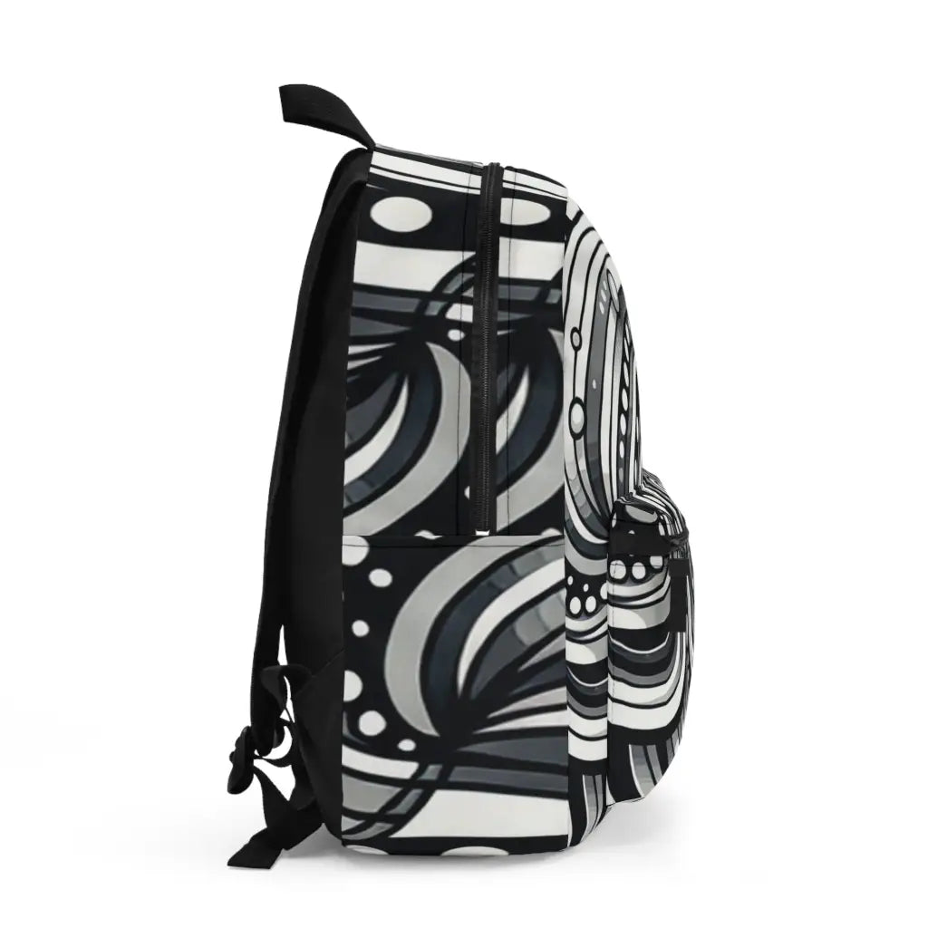 Whirling Patterns in Monochrome Backpack One size Bags