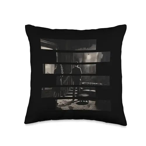 Whispers in the Smoke: Silent Confrontation Throw Pillow