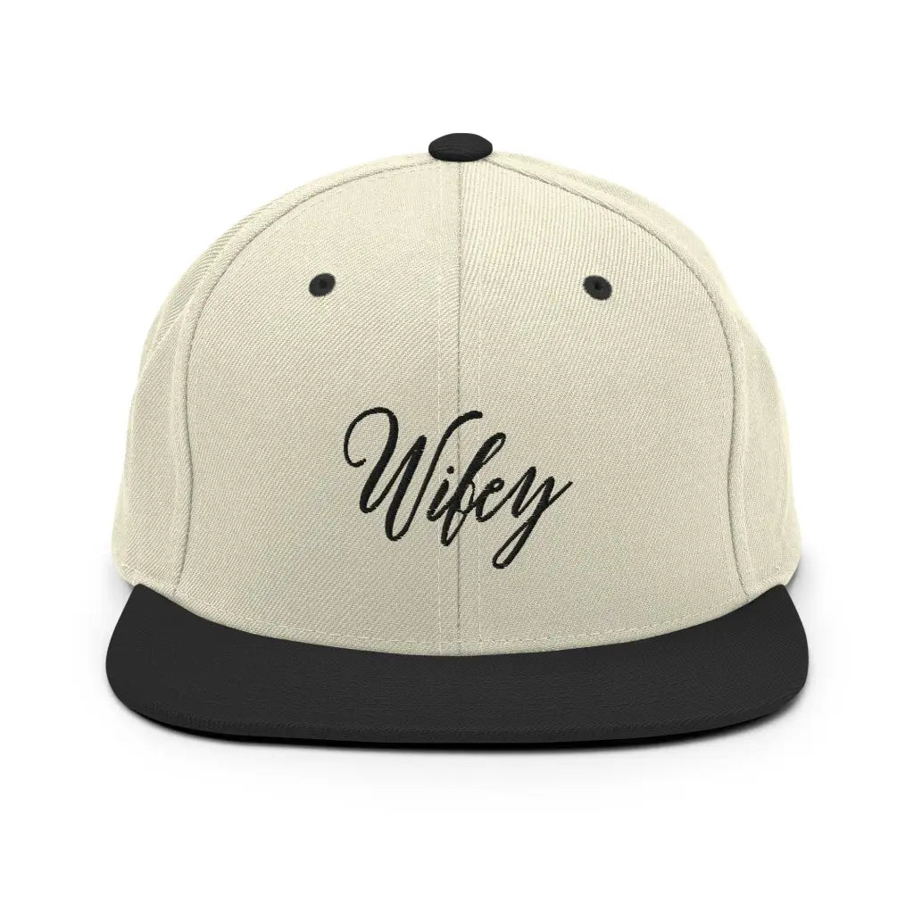 Wifey Snapback Hat - Natural/ Black