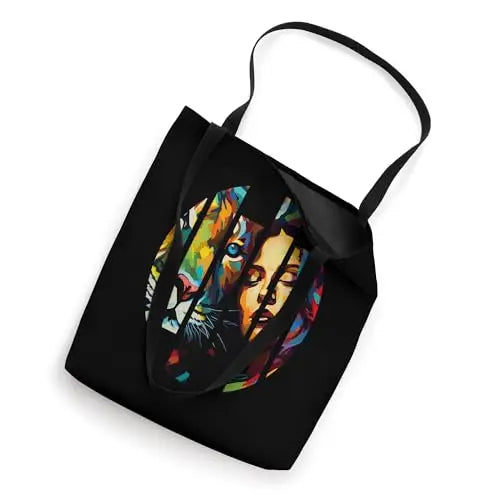 Wild Connection: Fragmented Vibrant Fusion Tote Bag Apparel