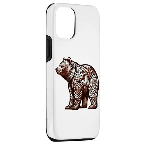 Wild Majestic Elegance: Brown Bear with Tribal Pattern Case