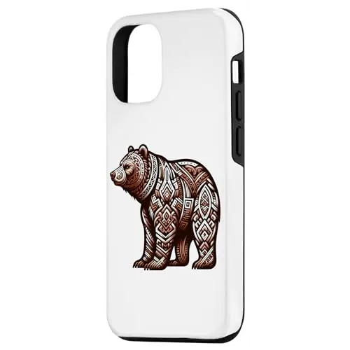 Wild Majestic Elegance: Brown Bear with Tribal Pattern Case