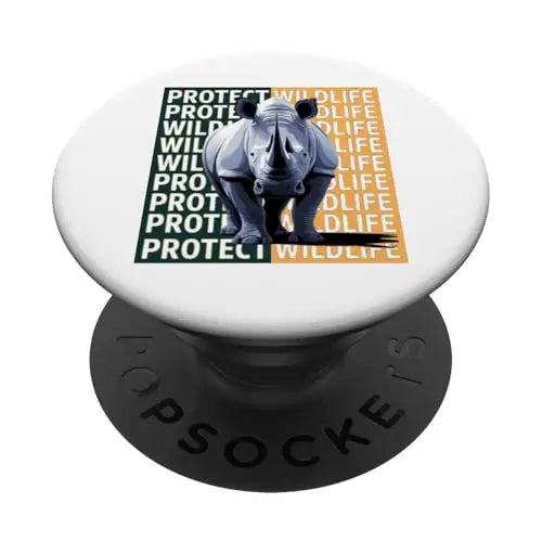Wild Rhino: A Call to Protect Wildlife PopSockets Swappable