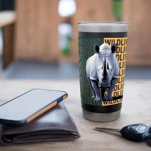 Wild Rhino: A Call to Protect Wildlife Stainless Steel
