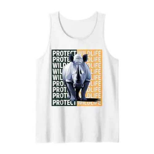 Wild Rhino: A Call to Protect Wildlife Tank Top Apparel