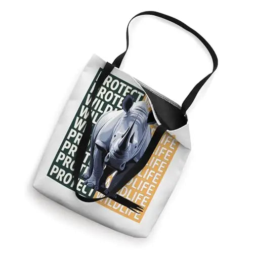 Wild Rhino: A Call to Protect Wildlife Tote Bag Apparel