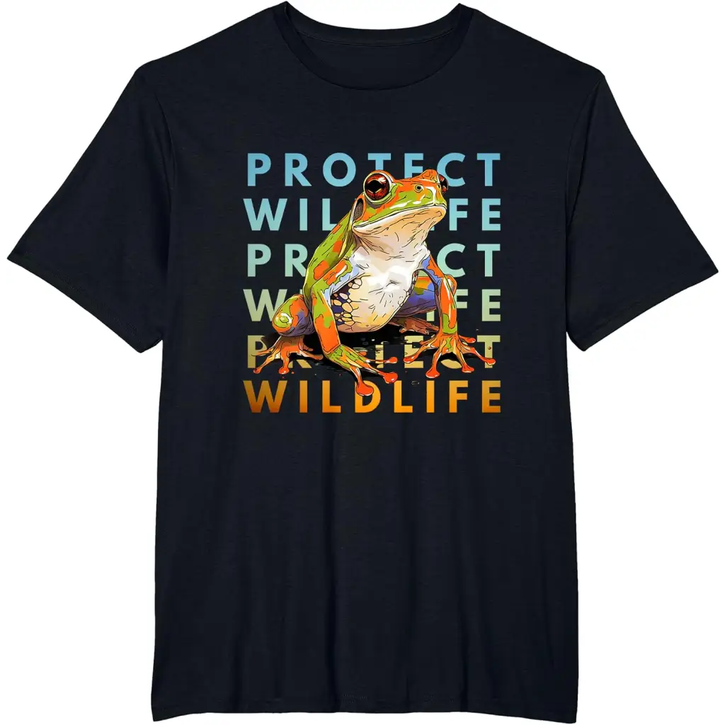 Wildlife Defender: Protecting Frogs T-Shirt - Black