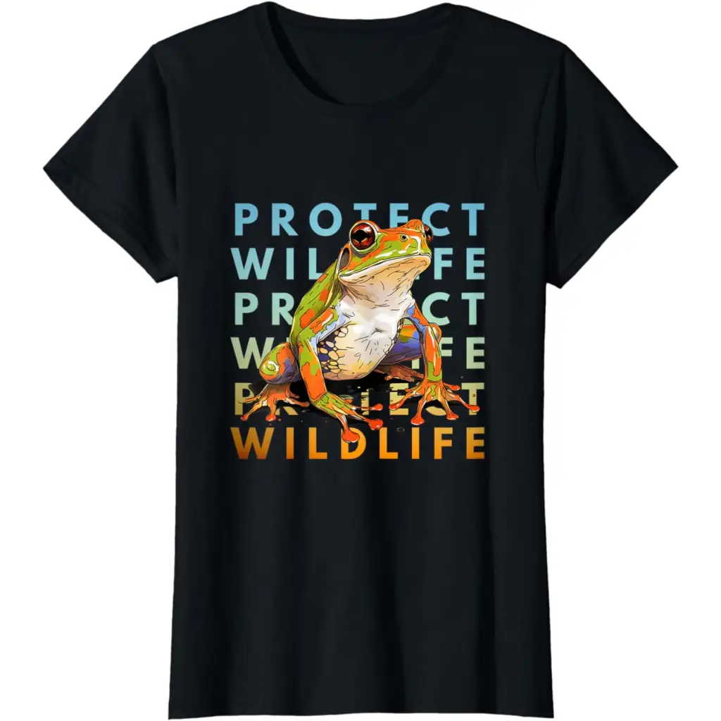 Wildlife Defender: Protecting Frogs T-Shirt - Black / Women