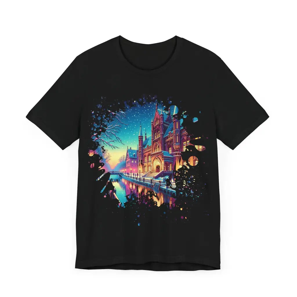 Wintry Canal Promenade - Jersey Short Sleeve Tee - T-Shirt