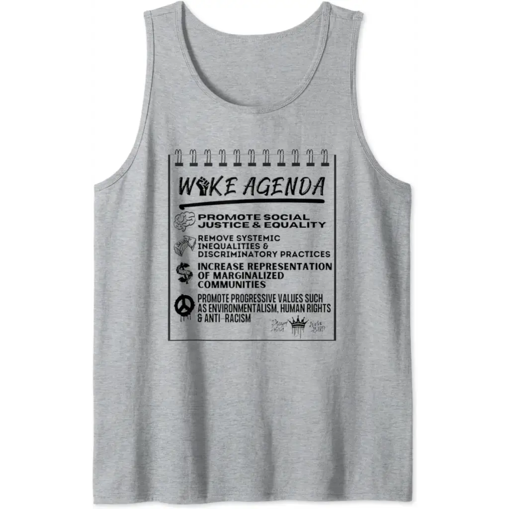 Woke Agenda: Civil Rights Social Issues Justice Tank Top