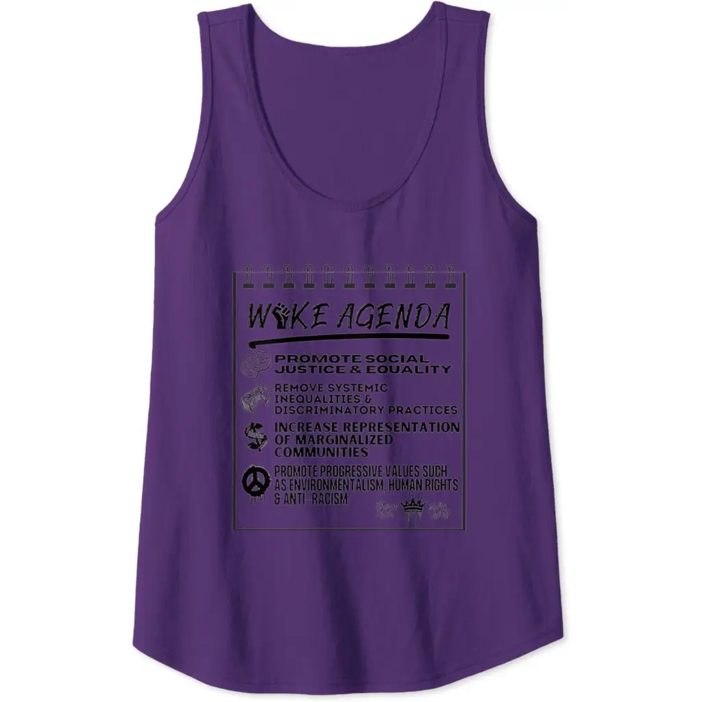 Woke Agenda: Civil Rights Social Issues Justice Tank Top