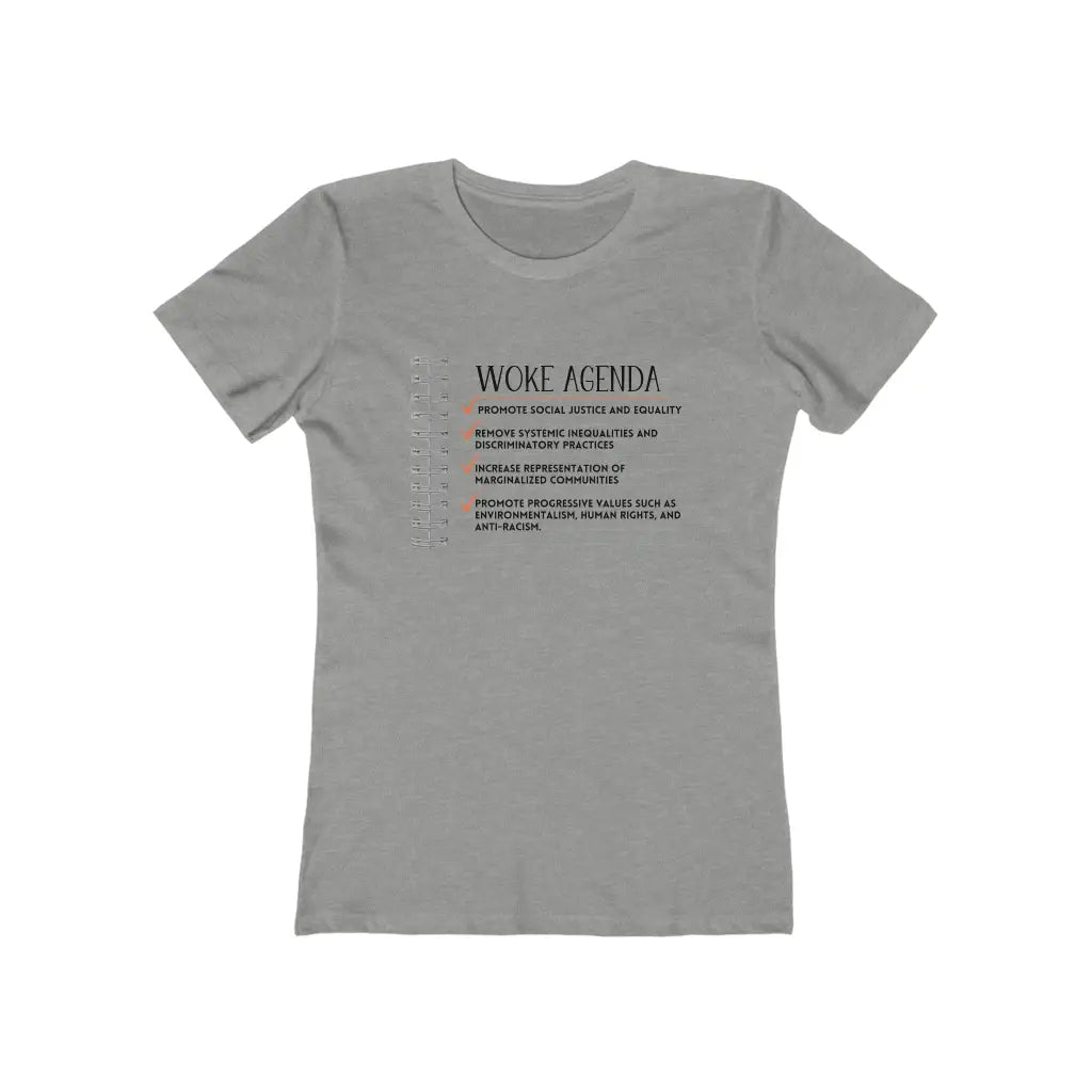 Woke Agenda Fitted Short Sleeve Tee - Heather Grey / S