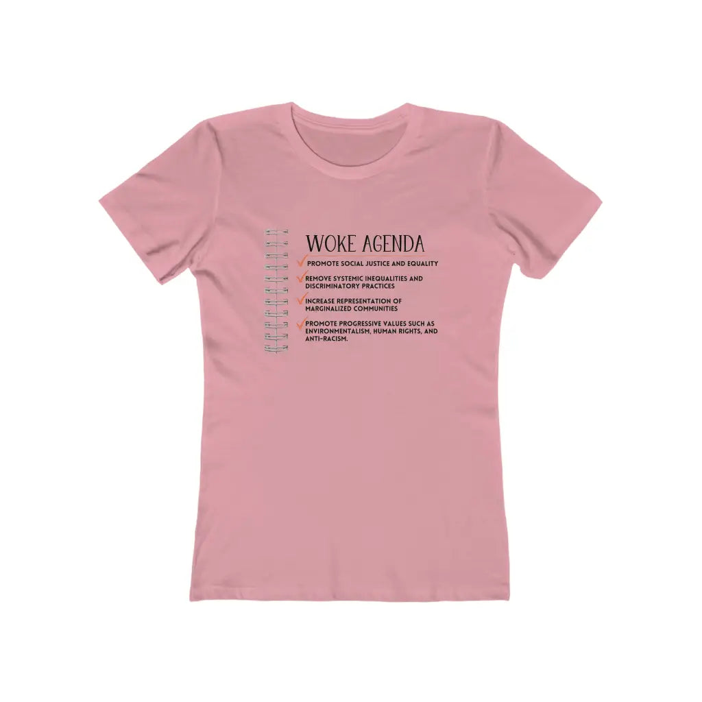 Woke Agenda Fitted Short Sleeve Tee - Solid Light Pink / S