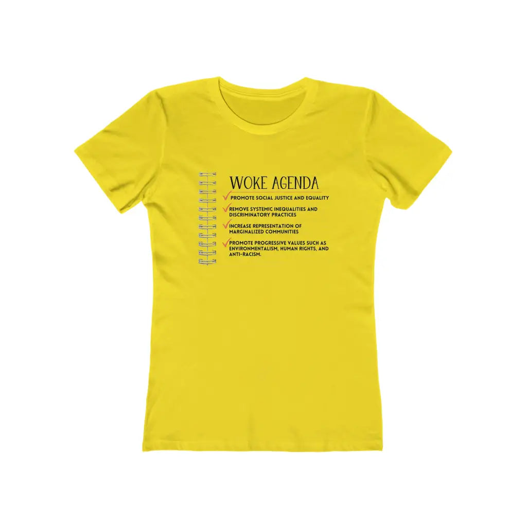 Woke Agenda Fitted Short Sleeve Tee - Solid Vibrant Yellow