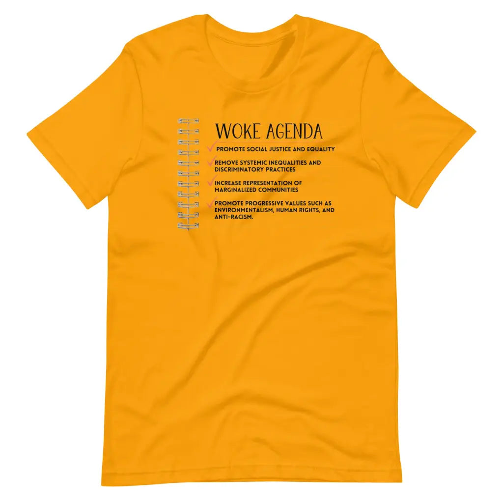 Woke Agenda Unisex t-shirt - Gold / S - T-Shirt