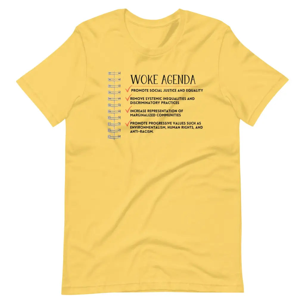 Woke Agenda Unisex t-shirt - Yellow / S - T-Shirt