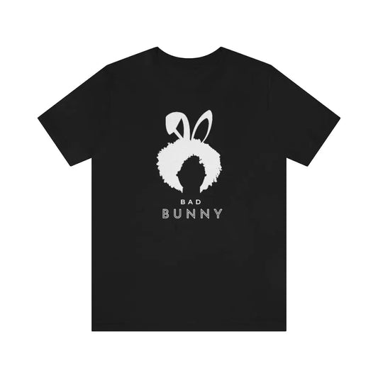 Women’s Afro Bad Bunny Jersey Short Sleeve Tee #1 - Black