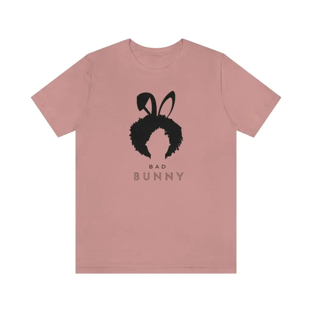 Women’s Afro Bad Bunny Jersey Short Sleeve Tee #1 - Mauve