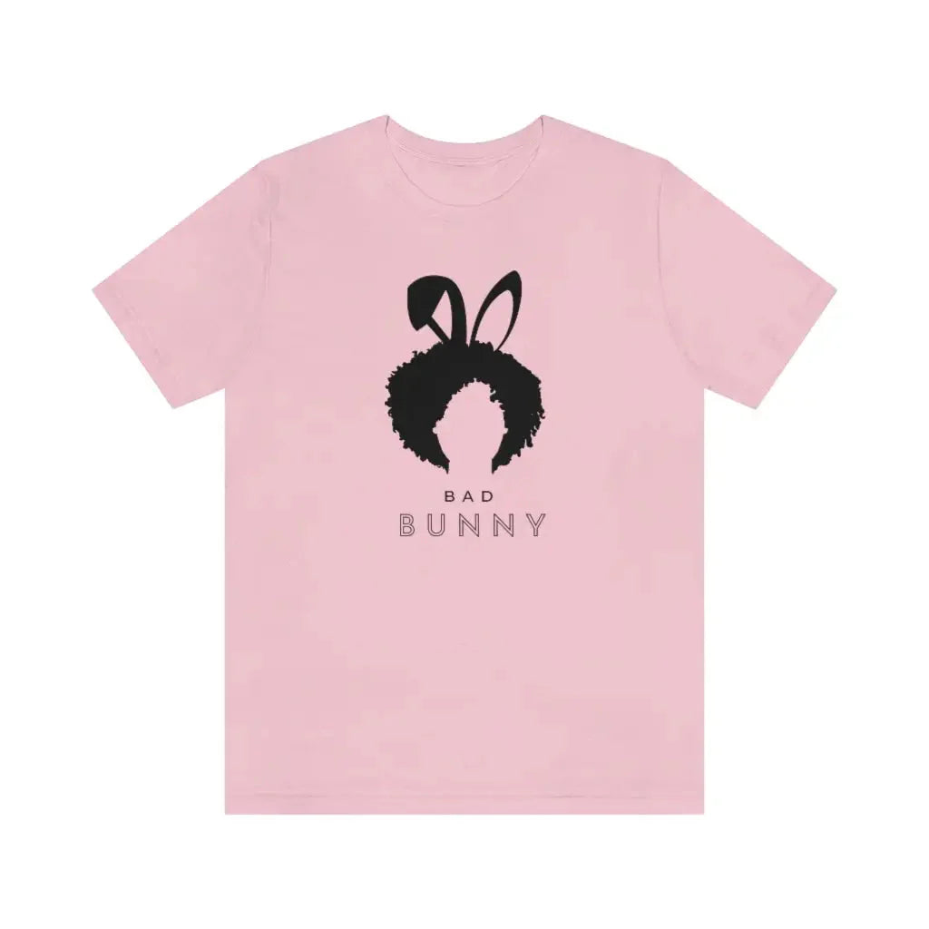 Women’s Afro Bad Bunny Jersey Short Sleeve Tee #1 - Pink